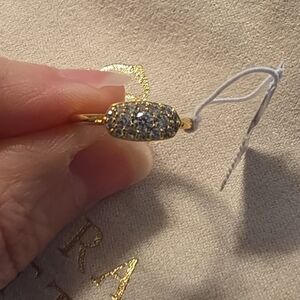 Kendra Scott Grayson Gold Band Ring In White CZ - Size 5 - NWT Box & Dust Bag